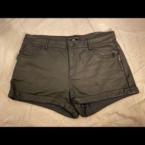 Leather Black shorts